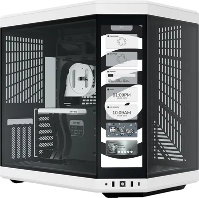 Produktbild von Hyte Y70 Touch Tempered Glass White Edition 14.1" Display  Touchscreen MidiTower