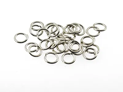 Produktbild von Vintageparts Stabile Binderinge Platinfarben 7 mm 50 Stück