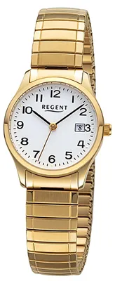 Produktbild von Regent Metallarmband Damen Uhr Armbanduhr Analog Edelstahl gold D3URF1513