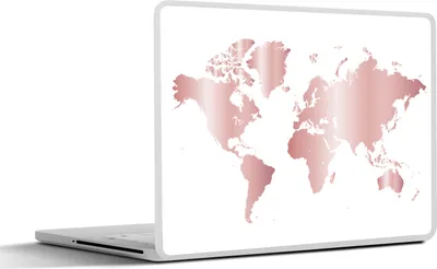 Produktbild von MuchoWow® Laptop Aufkleber Sticker Cover Weltkarte - Rosa - Kinder - Jungen - Mädchen 31x22.5 cm - Laptop-Deko