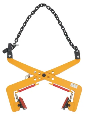 Produktbild von Steinklammer - Verstellbare Hebeklemme - 350 kg Tragkraft - Spannweite 30–51 cm - Legierter Stahl mit Gummiauflage - Gelb
