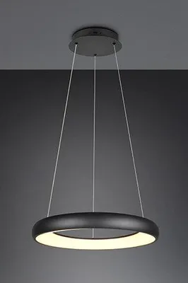 Image de Suspension LED CARDONA noire 38 W, nuances de blanc, 4400 lm, métal, dimensions : 150 x 62 x 62 cm, IP20, Trio