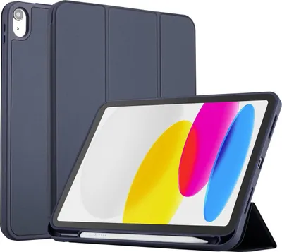Image de Accezz Smart Silicone Bookcase pour l'Apple iPad 11 (2025) 11 pouces A16 / iPad 10 (2022) 10.9 pouces - Bleu foncé