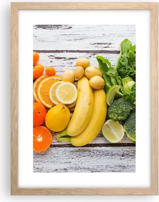 Produktbild von Gerahmtes Poster - Rahmen in heller Eiche - Essen Gemüse Essen frisch - 30x40 cm - Wand Bild - Wanddeko - Wandbilder - Wandposter - Bilderrahmen - Bilder - Kunstdruck - Wandbild - P2NPA30x40-2888