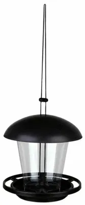 Produktbild von TRIXIE Außen-Futterampel, Hängend, Schwarz, Transparent, Kunststoff, 0,9 l, Samen, 170 mm