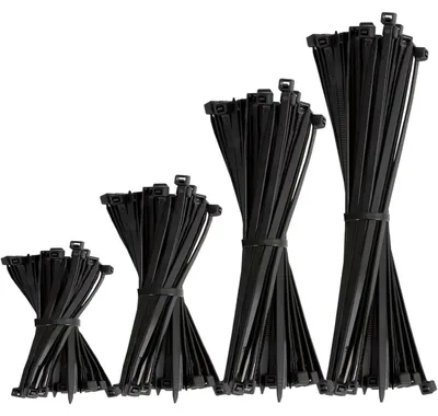 Immagine prodotto di Fascette stringicavo nere, 4 dimensioni, 100-300 mm x 3,6 mm, 240 pezzi, autoestrattanti, in nylon
