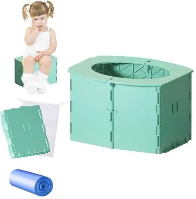 Image de Siège de toilette portable pour enfants - Pliable - Hygiénique - Confortable pour le transport - Léger - Idéal pour les déplacements