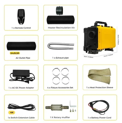 Produktbild von Dieselvorwärmer – Standheizung – Luftheizung – 8 kW Leistung – Bluetooth-App und LCD-Display