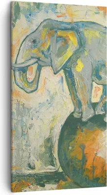 Produktbild von Bild auf Leinwand - Leinwandbild - Elefant Abstraktion - 45x80cm - Wand Bild - Wanddeko - Wandbilder - Leinwanddruck - Bilder - Kunstdruck - Wanddekoration - Leinwand bilder - Wandkunst - PA45x80-3566