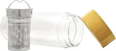 Immagine prodotto di Cebador - Thermos per mate da asporto 300 ml - Vetro a doppia parete - Filtro per tè integrato - Mantiene le bevande calde a lungo - Ideale per gli spostamenti e i viaggi