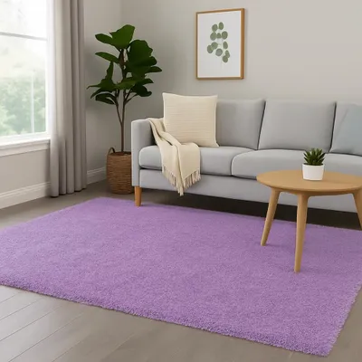 Image de Tapis à poils longs lilas - Idéal pour le chauffage au sol Taille - 240 x 340 cm