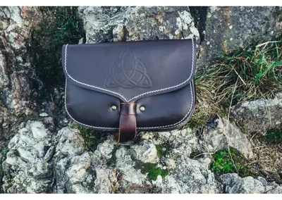 Produktbild von Wikinger Leder-Gürteltasche dunkelbraun "Hulda"