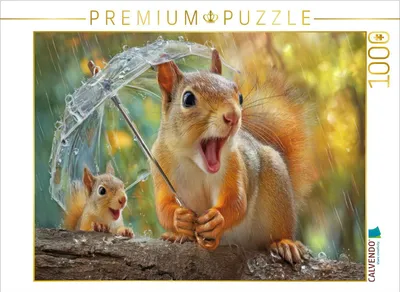 Produktbild von CALVENDO Puzzle Eichhörnchenliebe | 1000 Teile Lege-Größe 64x48cm Foto-Puzzle für glückliche Stunden