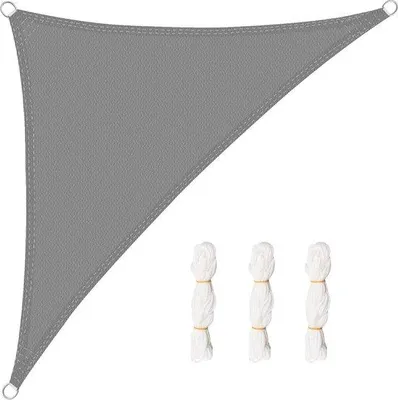 Productafbeelding van Driehoekige zonnescherm met UV-bescherming - 2,5 x 2,5 x 3,5 meter, grijs