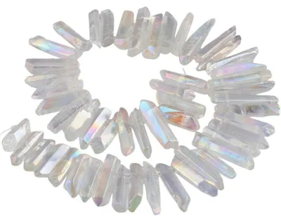 Image de Collier de perles en quartz naturel, poli, de 15 pouces (environ 38 cm), de 13 à 42 mm, idéal pour la fabrication de bijoux