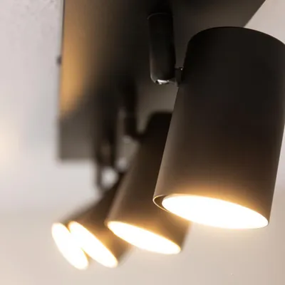 Produktbild von hoftronic LED-Deckenleuchte 35W 4 Spots GU10 IP20 Schwarz dimmbar
