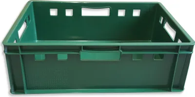 Produktbild von 1 Stück E2 Eurofleischkiste Stapelkiste Box Metzgerkiste lebensmittelecht grün. (1xE2 grün)