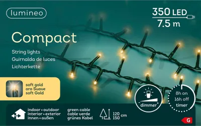 Packaging for Lumineo Compact string lights.