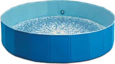 Produktbild von INTEX 48400NP - faltbarer Hundepool (blau, 152x30cm) Pool für Hunde mit Ablaufventil Sommer