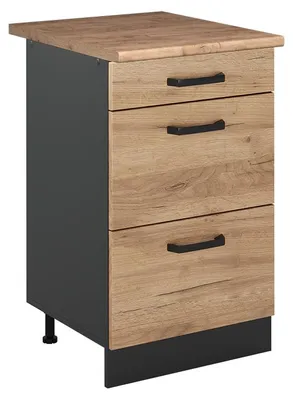 Zdjęcie produktu dla Szafka dolna do kuchni Vicco R-Line Dąb goldkraft/Antracyt 50 cm blat roboczy Dąb Goldkraft, Model 69804