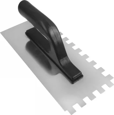 Produktbild von Zahnkelle Zahnspachtel Glättekelle 280mm Zahnung Edelstahl Traufel 12x12