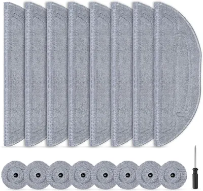 Produktbild von 16 Stück Wischtücher für Roborock S8 Maxv Ultra Saugroboter, Mikrofaser VibraRise 3.0 Wischtuch Zubehör, 8 Wischmop und 8 Kantenwischmop mit 1 Schraubendreher