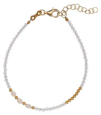 Produktbild von Glitzerndes Armband mit Zirkonen und Perlen AL4813.01.000