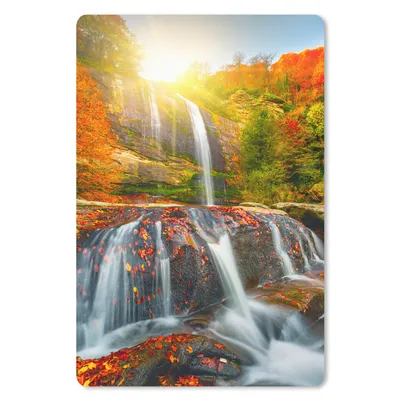 Produktbild von MuchoWow® Mauspad Mousepad Wasserfall - Natur - Herbst - Rot - Wasser 40x60 cm - Mousepads - Maus Mat - Pad - Mausunterlage - Schreibtisch Accesoire