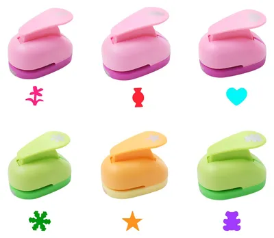 Motivstanzer-Set, 6 Stück, quadratisch, 1,5 cm, für Scrapbooking