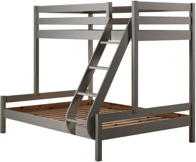 Produktbild von Etagenbett >PINO< in Kiefer massiv grau lackiert - 208x167x156 (BxHxT)