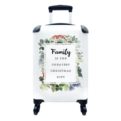 Produktbild von MuchoWow® Koffer Handgepäck Trolley Rollkoffer Kleine Reisekoffer mit 4 Rollen - Weihnachten - Zitat - Familie - Cabin Size < 55x40x23 cm & 55x40x20 cm - Fotokoffer - Kabinenkoffer - Boardgepäck - Reise-Box - Reisekoffer - Reisegepäck - Koffer mit Bild - Trolley für Kinder
