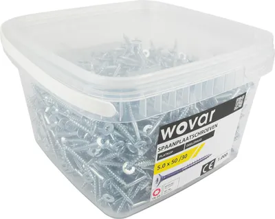 Produktbild von Vorteilseimer Spanplattenschrauben Verzinkt 5,0 x 50 mm Torx 20 Teilgewinde - 1000 Stück