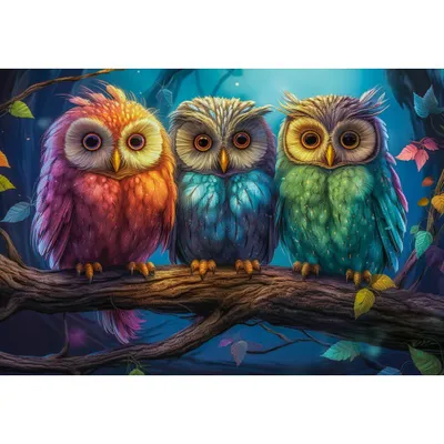 Produktbild von CASTORLAND Puzzle Drei kleine Eulen 1000 Teile