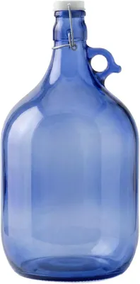 Produktbild von lilawelt24 1x 5L Glasballon Blau mit Bügelverschluss und Rundgriff