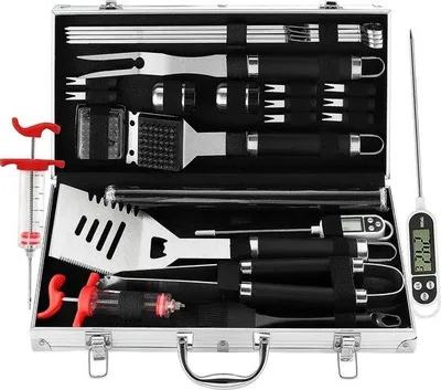 Immagine prodotto di Set di accessori per barbecue in acciaio inossidabile, 25 pezzi