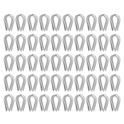 Produktbild von 50 Stück Drahtseil-Kauschen, Edelstahl-Kabel-Rigging-Werkzeuge für die Schiffbauindustrie (M5 (5 mm))