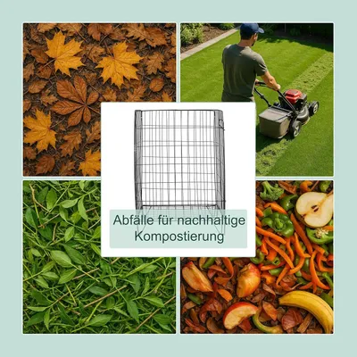 Obrázok produktu pre Kompostér Relaxdays z kovu, s mriežkou na dne a nožičkami, rozmery: 68 x 46 x 46 cm, na záhradný odpad, kompostovacia mriežka, oceľ, čierna