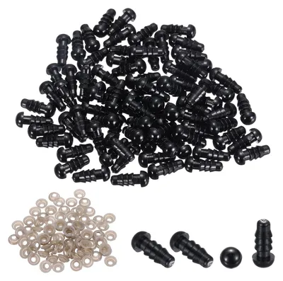 Productafbeelding van Veiligheidsogen set - 130 stuks - Voor het maken van knuffeldieren en poppen - 5 mm - Zwart