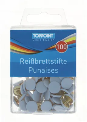 Produktbild von 1000 (10x 100) Reißbrettstifte Reißzwecken Heftzwecken weiß