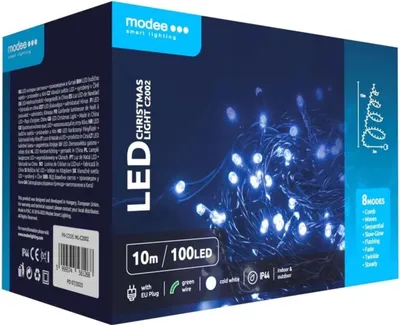 Zdjęcie produktu dla Modee Lighting Łańcuch choinkowy LED 100 LED 10m biały zimny