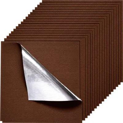 Zdjęcie produktu dla Płytki dywanowe VEVOR 609,6 x 609,6 x 5 mm, opakowanie 20 sztuk, wykładzina samoprzylepna o powierzchni 7,4 m², wykładzina dywanowa, łatwa wymiana DIY do salonu i biura, ciemnobrązowa