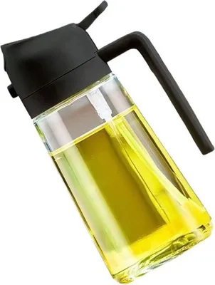 Zdjęcie produktu dla INF Dozownik oleju 470 ml ze szkła, rozpylacz oleju z funkcją natrysku i nalewania Czarny