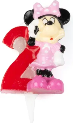 Produktbild von dekora - Geburtstagskerze Minnie Mouse Zahl 2 - 6,5 cm Hoch