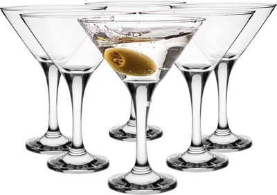 Produktbild von Glasmark KROSNO 1992 Gläser-Set für Martini Cocktail Cocktailgläser 6er Martinigläser-Set Glas mit Stiel Schale Cocktailschale Martinischale 6x150 ml
