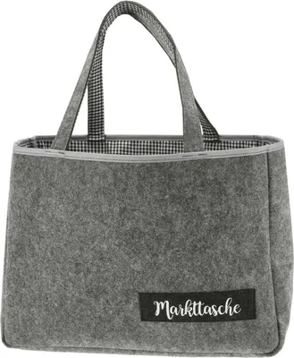 Produktbild von Filztasche Markttasche Applikation (Schreibschrift) mit Reißverschluss