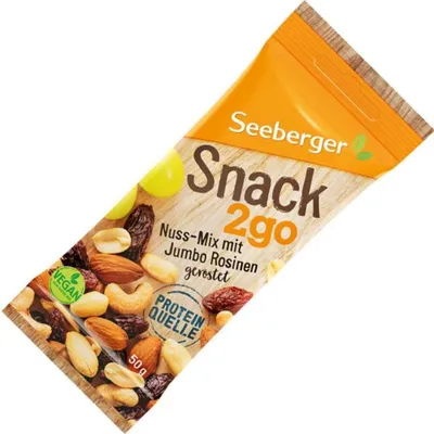 Produktbild von Seeberger Snack 2go Nuss-Mix mit Jumbo Rosinen geröstet 50g