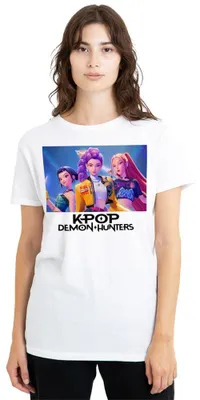 Obrázok produktu pre Kpop Demon Hunters Heroic Huntrix, pánske tričko, biela farba, veľkosť M