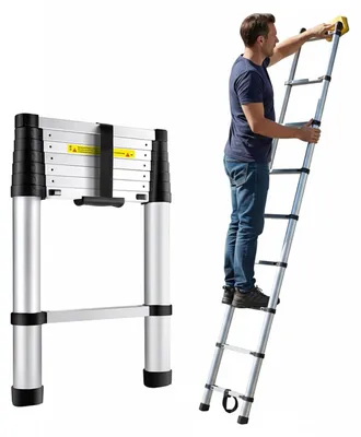 Productafbeelding van Telescopische Ladder van Aluminium met 7 Treden