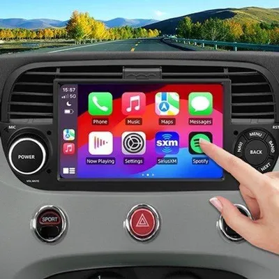 Zdjęcie produktu dla Radio samochodowe 7-calowe, podwójne DIN - system operacyjny Android 12 - 1 GB RAM, 32 GB pamięci - ekran dotykowy - Wi-Fi i Carplay - do samochodów Fiat 500, rocznik 2007-2015