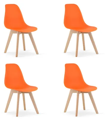 Obrázok produktu pre Stolička KITO oranžová / prírodné nohy x 4